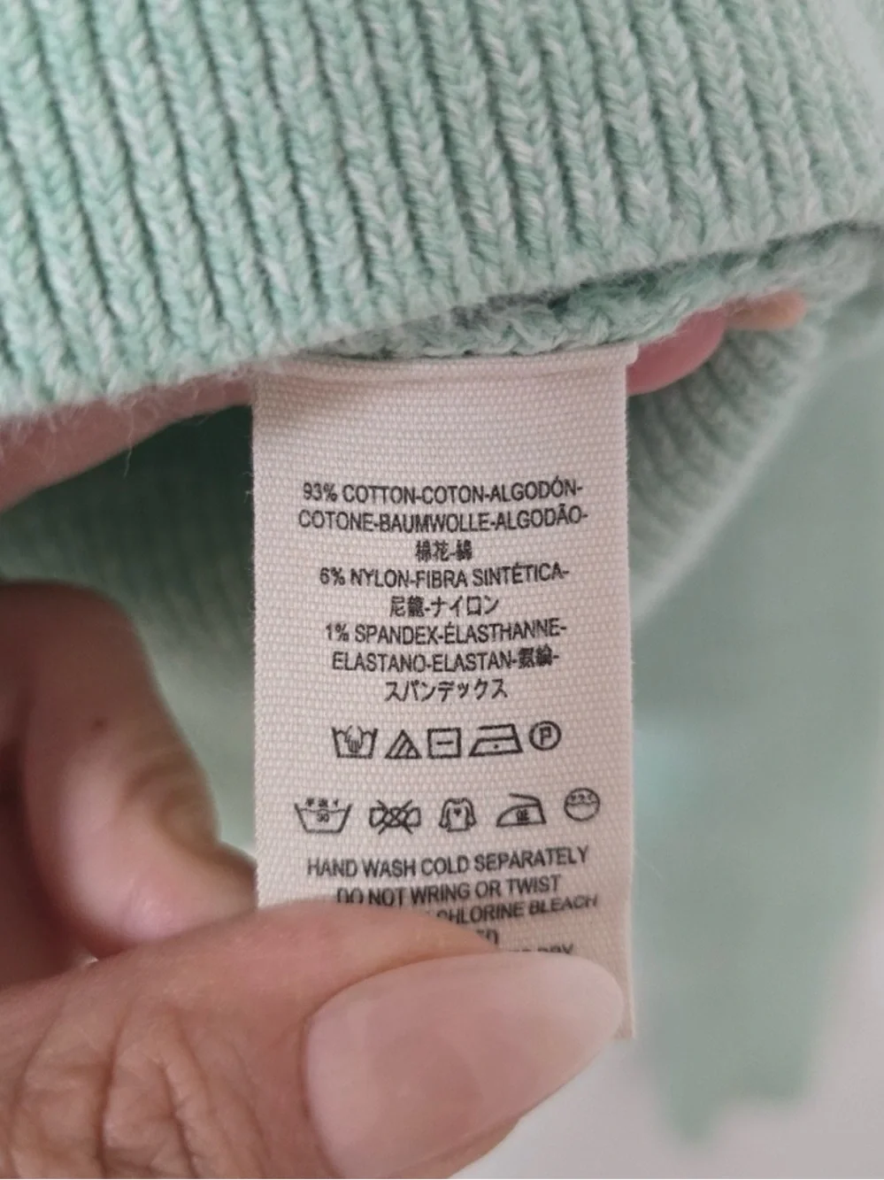 Free People Mint Green Ribbed Turtleneck Sweater